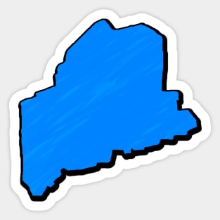 Bright Blue Maine Outline Sticker